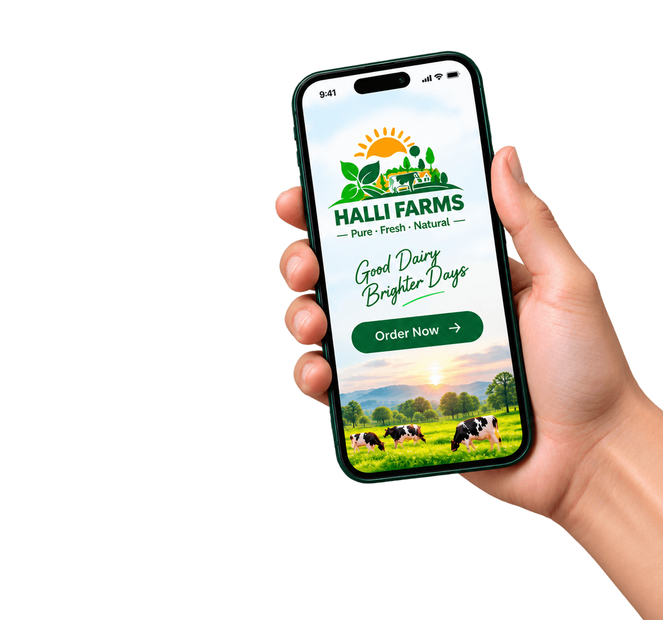Order via the Halli Farms app